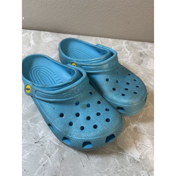 Crocs Peeps Collab Blue Sugar Coated‎ Sparkle Limited Easter Men 7 Women 9 - Picture 2 of 8